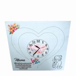 Ceas baza licheni, personalizat pentru mama, Lemn, 40x40cm, CSMUV009 - imagine 5