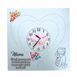 Ceas baza licheni, personalizat pentru mama, Lemn, 40x40cm, CSMUV009