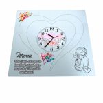 Ceas baza licheni, personalizat pentru mama, Lemn, 40x40cm, CSMUV009 - imagine 4