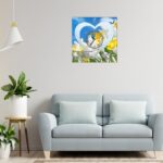 Ceas baza licheni, personalizat pentru nasa , Lemn, 40 cm, CSMUV012 - imagine 2