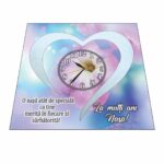 Ceas baza licheni, personalizat pentru nasa , Lemn, 40 cm, CSMUV013 - imagine 5