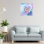 Ceas baza licheni, personalizat pentru nasa , Lemn, 40 cm, CSMUV013 - imagine 2