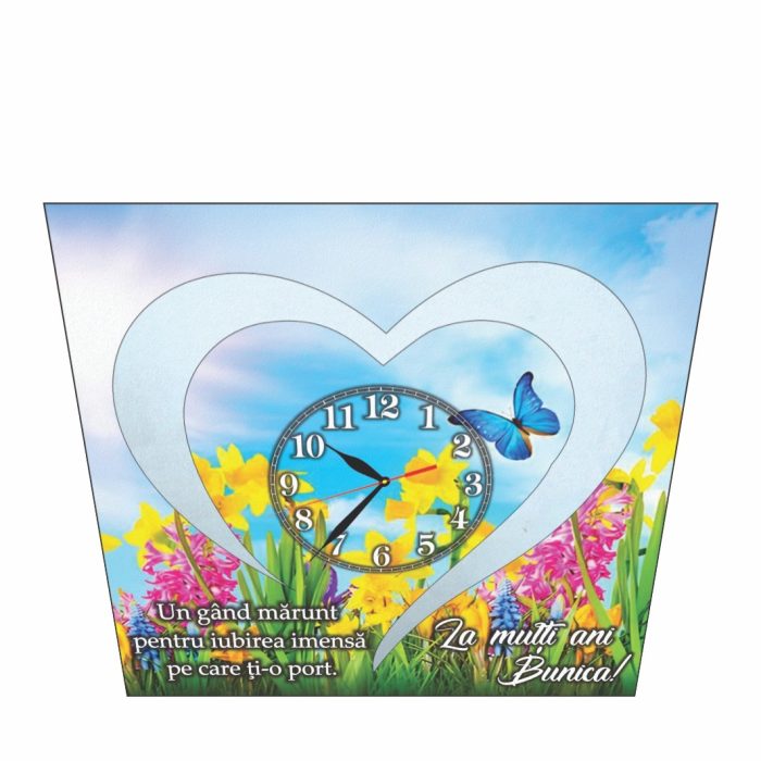 Ceas baza licheni, personalizat pentru bunica, Lemn, 40x40cm, CSMUV015 - imagine 4