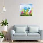 Ceas baza licheni, personalizat pentru bunica, Lemn, 40x40cm, CSMUV015 - imagine 2