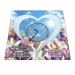 Ceas baza licheni, personalizat pentru mama, Lemn, 40x40cm, CSMUV016 - imagine 4