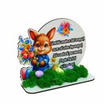 Decoratiune cu licheni, Paste, Lemn, 18×15 cm, DCPUV004 - imagine 2