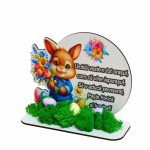 Decoratiune cu licheni, Paste, Lemn, 18×15 cm, DCPUV004 - imagine 5