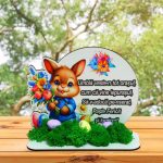 Decoratiune cu licheni, Paste, Lemn, 18×15 cm, DCPUV004 - imagine 3