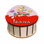 Cutie cadou de Paste Ou Kinder Surprise, Personalizata, Lemn, Multicolor, OKPUV006