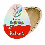 Cutie cadou de Paste Ou Kinder Surprise, Personalizata, Lemn, Multicolor, OKPUV007 - imagine 2