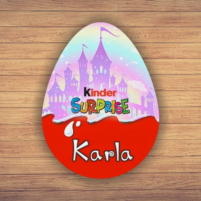 Cutie cadou de Paste Ou Kinder Surprise, Personalizata, Lemn, Multicolor, OKPUV008 - imagine 5