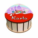 Cutie cadou de Paste Ou Kinder Surprise, Personalizata, Lemn, Multicolor, OKPUV008