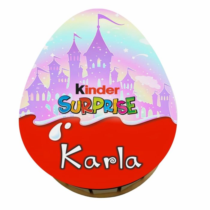 Cutie cadou de Paste Ou Kinder Surprise, Personalizata, Lemn, Multicolor, OKPUV008 - imagine 4