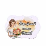 Pancarta Bine Ati Venit la casa Miresei, Nunta, Portocaliu, 40x31cm, PBUV001 - imagine 4