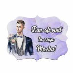 Pancarta Bine Ati Venit la casa Mirelui, Nunta, Mov, 40x31cm, PBUV005