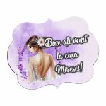 Pancarta Bine Ati Venit la casa Miresei, Nunta, Mov, 40x31cm, PBUV007 - imagine 3