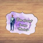 Pancarta Bine Ati Venit la casa Mirelui, Nunta, Mov, 40x31cm, PBUV008 - imagine 5