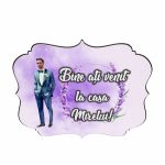 Pancarta Bine Ati Venit la casa Mirelui, Nunta, Mov, 40x31cm, PBUV008 - imagine 4