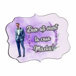 Pancarta Bine Ati Venit la casa Mirelui, Nunta, Mov, 40x31cm, PBUV008 - imagine 3