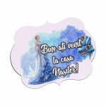 Pancarta Bine Ati Venit la casa Nasilor, Nunta, Albastru, 40x31cm, PBUV018 - imagine 3