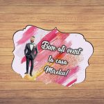 Pancarta Bine Ati Venit la casa Mirelui, Nunta, Rosu, 40x31cm, PBUV023 - imagine 5