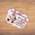 Pancarta Bine Ati Venit, Personalizata, Nunta, Rosu, 40x31cm, PBUV025 - imagine 5