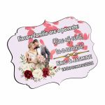 Pancarta Bine Ati Venit, Personalizata, Nunta, Rosu, 40x31cm, PBUV025 - imagine 4