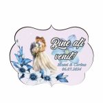 Pancarta Bine Ati Venit, Personalizata, Nunta, Albastru, 40x31cm, PBUV027 - imagine 4