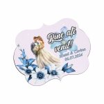 Pancarta Bine Ati Venit, Personalizata, Nunta, Albastru, 40x31cm, PBUV027 - imagine 3