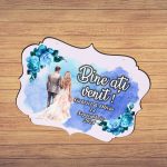 Pancarta Bine Ati Venit, Personalizata, Nunta, Albastru, 40x31cm, PBUV028 - imagine 5