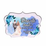 Pancarta Bine Ati Venit, Personalizata, Nunta, Albastru, 40x31cm, PBUV028 - imagine 4