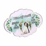 Pancarta Bine Ati Venit, Personalizata, Nunta, Verde, 40x31cm, PBUV029 - imagine 4