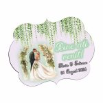 Pancarta Bine Ati Venit, Personalizata, Nunta, Verde, 40x31cm, PBUV030 - imagine 3