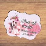 Pancarta Bine Ati Venit, Personalizata, Nunta, Roz, 40x31cm, PBUV032 - imagine 5