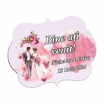 Pancarta Bine Ati Venit, Personalizata, Nunta, Roz, 40x31cm, PBUV032 - imagine 3