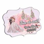 Pancarta Bine Ati Venit, Personalizata, Nunta, Roz, 40x31cm, PBUV034 - imagine 3