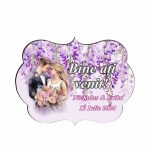 Pancarta Bine Ati Venit, Personalizata, Nunta, Roz, Mov, 40x31cm, PBUV035 - imagine 4