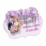 Pancarta Bine Ati Venit, Personalizata, Nunta, Roz, Mov, 40x31cm, PBUV035 - imagine 3