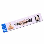 Set 2 Placute Numar Masina, Nasi, Portocaliu, Nunta, Lemn, 52x11cm, PMNUV004 - imagine 4