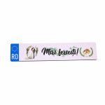 Set 2 Placute Numar Masina, Miri, Verde, Nunta, Lemn, 52x11cm, PMNUV009