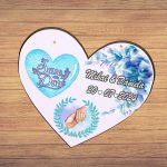 Pancarta Save The Date, Nunta, Albastru, Inima, 30x28cm, PSDUV004 - imagine 5