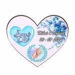 Pancarta Save The Date, Nunta, Albastru, Inima, 30x28cm, PSDUV004 - imagine 3