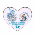 Pancarta Save The Date, Nunta, Albastru, Inima, 30x28cm, PSDUV005 - imagine 3