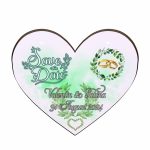 Pancarta Save The Date, Nunta, Verde, Inima, 30x28cm, PSDUV007 - imagine 3