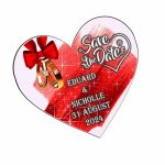 Pancarta Save The Date, Nunta, Rosu, Inima, 30x28cm, PSDUV008 - imagine 4