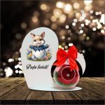 Decoratiune cu licheni si trandafir criogenat rosu, Paste, Lemn, 20x19 cm, SPGPUV011 - imagine 4