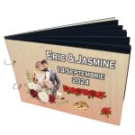 Album Foto Coperta Lemn, Guest Book, Nunta, Rosu,21x30 cm CANUV002