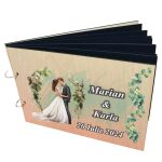 Album Foto Coperta Lemn, Guest Book, Nunta, Verde, 21x30 cm CANUV003