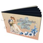 Album Foto Coperta Lemn, Guest Book, Nunta, Albastru, 21x30 cm CANUV004