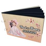 Album Foto Coperta Lemn, Guest Book, Nunta,  Roz, 21x30 cm CANUV005